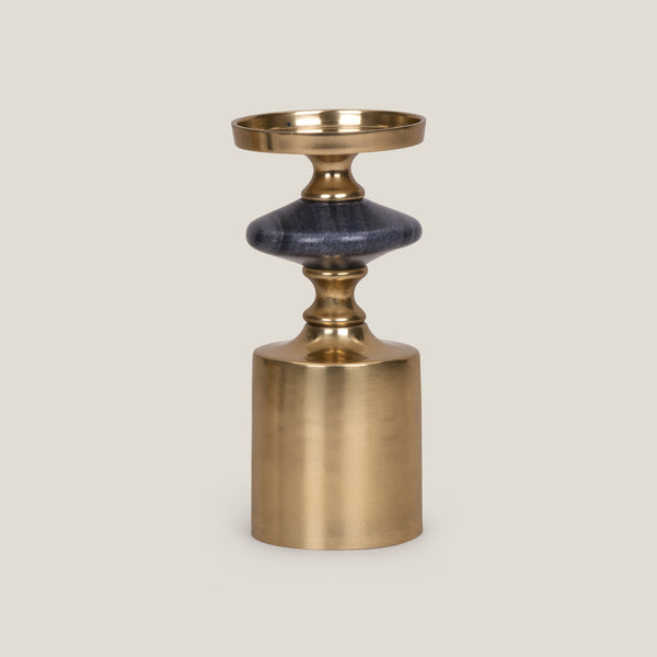Advait Gold & Grey Candle Holder - S