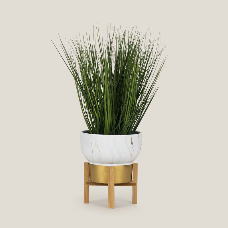 Bambusa White Marble Planter