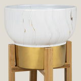 Bambusa White Marble Planter