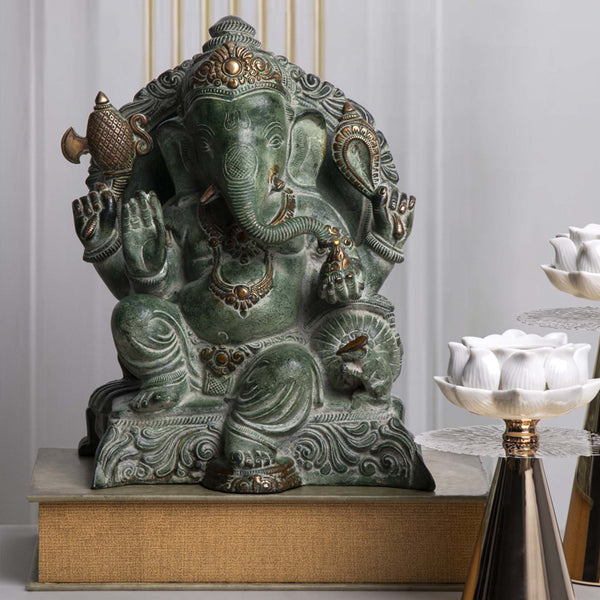 Antique Green Lord Ganesha