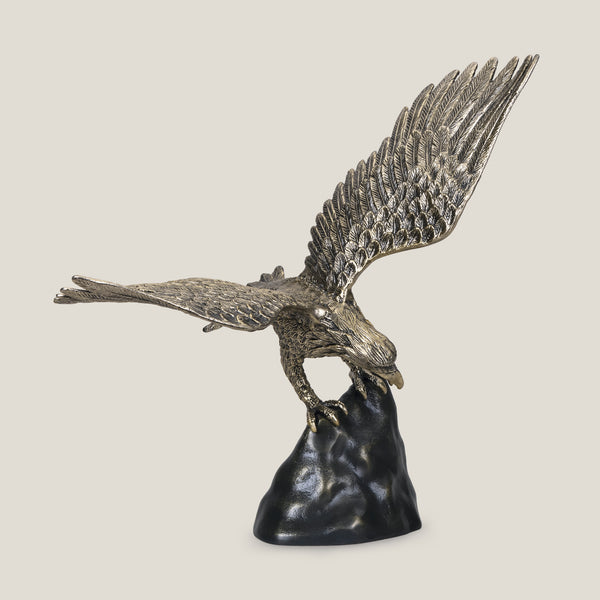 Falcon Antique Brass Sculpture