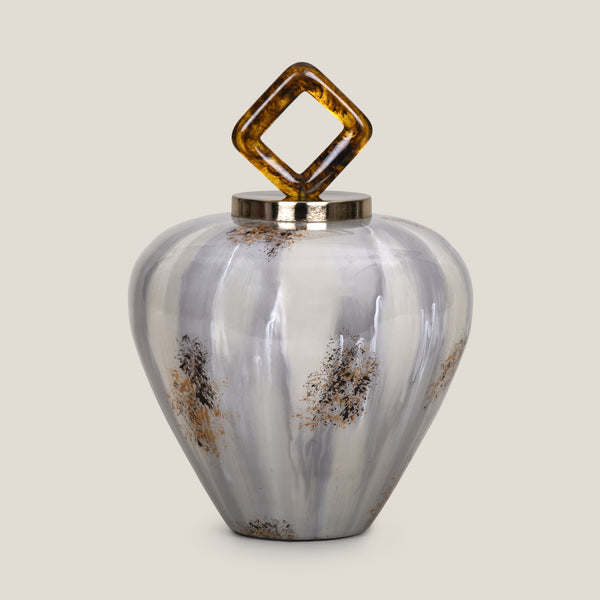 Almeta Brown & Champagne Gold Decor Jar L