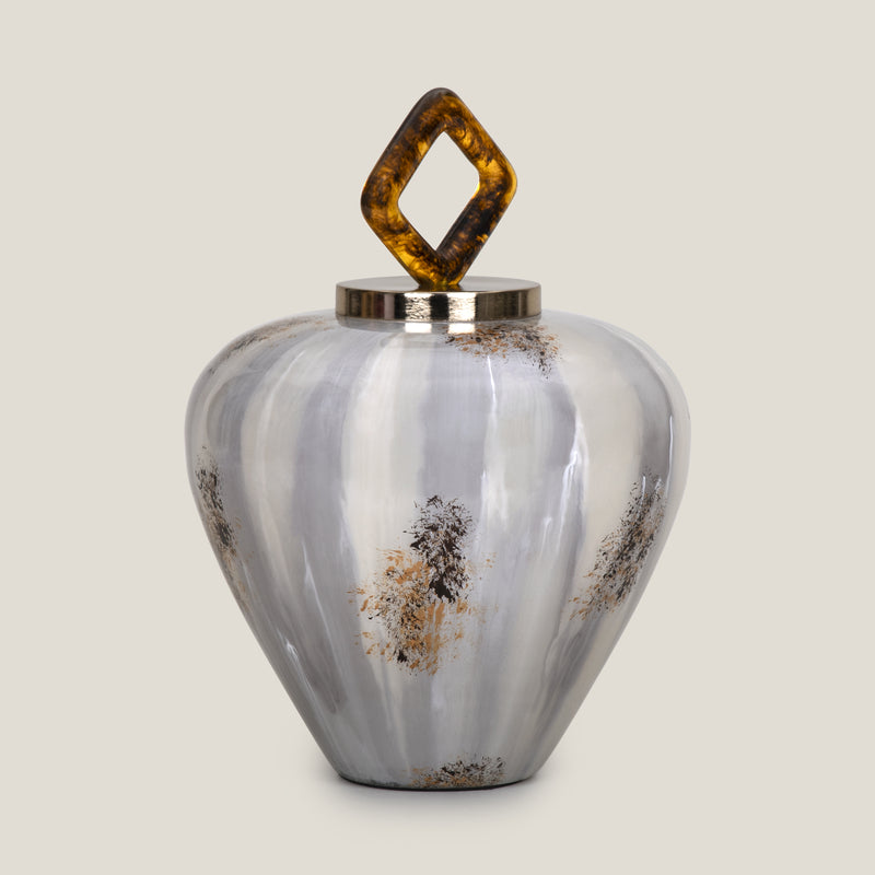 Almeta Brown & Champagne Gold Decor Jar L