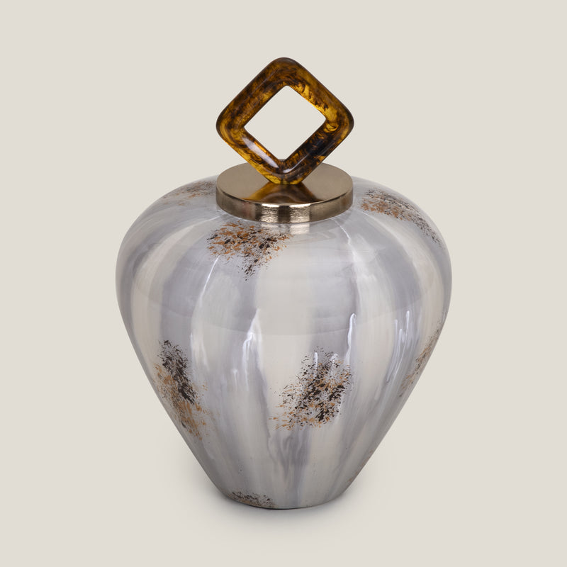 Almeta Brown & Champagne Gold Decor Jar L