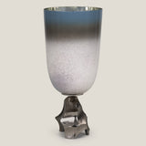 Caspian Grey Black & Nickel Vase L