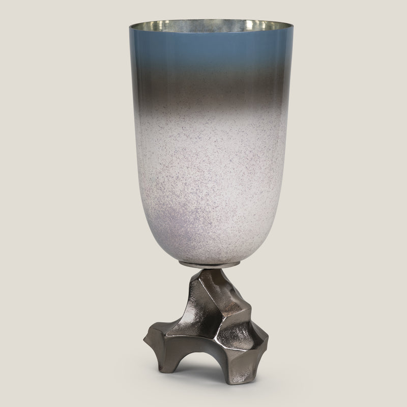 Caspian Grey Black & Nickel Vase L