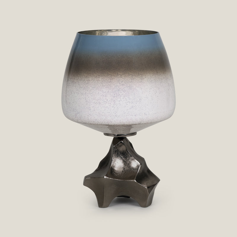 Caspian Grey Black & Nickel Vase S