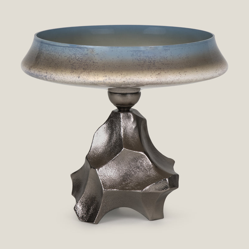 Caspian Grey Black & Nickel Decor Bowl