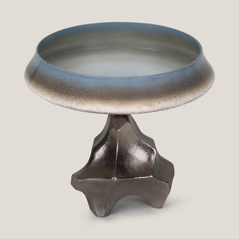 Caspian Grey Black & Nickel Decor Bowl