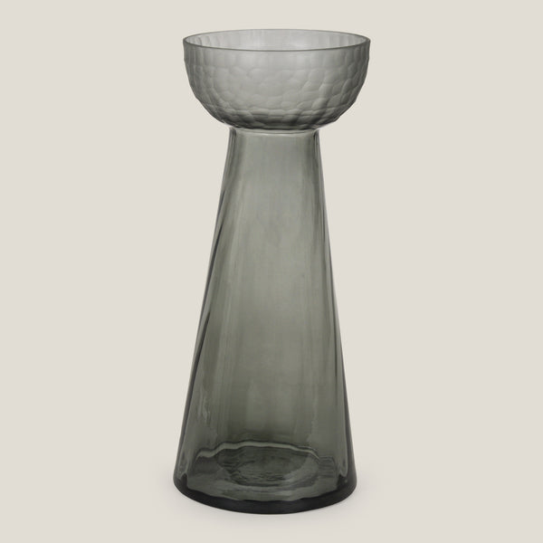 Grigio Grey Glass Vase L