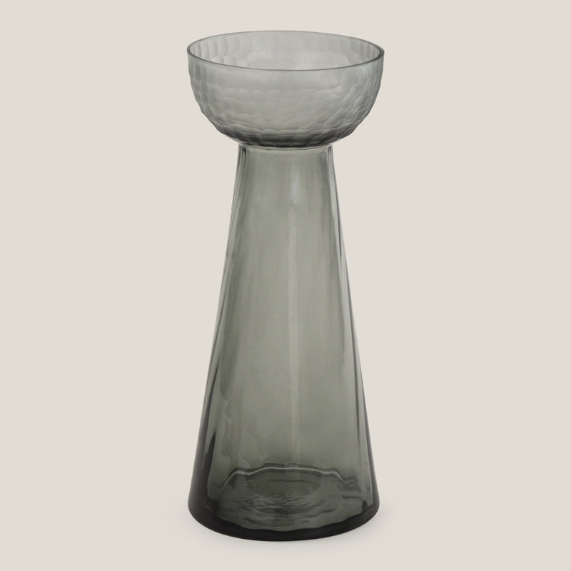 Grigio Grey Glass Vase L