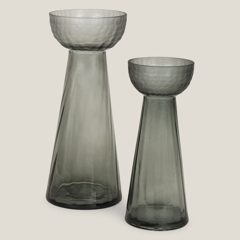 Grigio Grey Glass Vase L