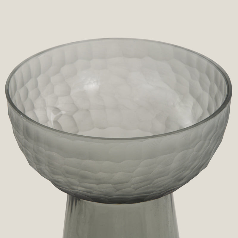 Grigio Grey Glass Vase L