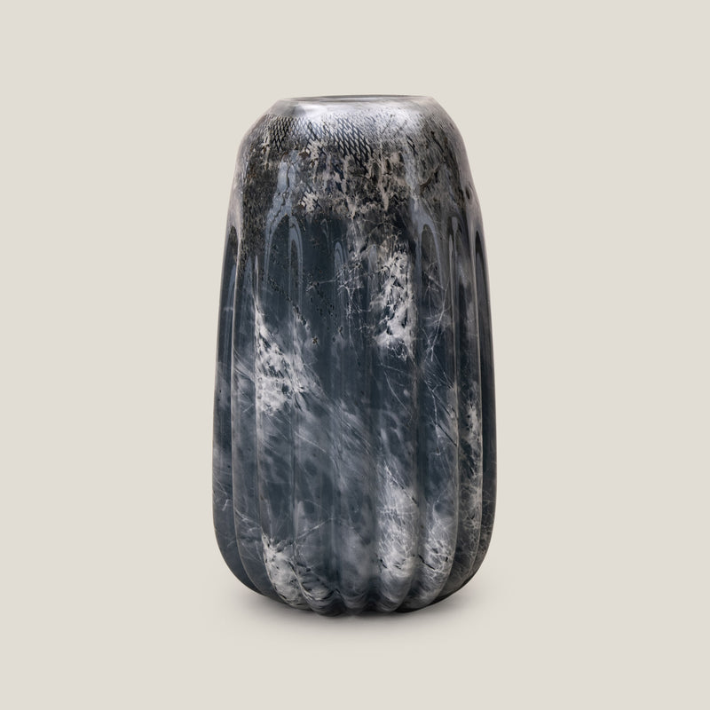 Mercury Blue Glass Vase