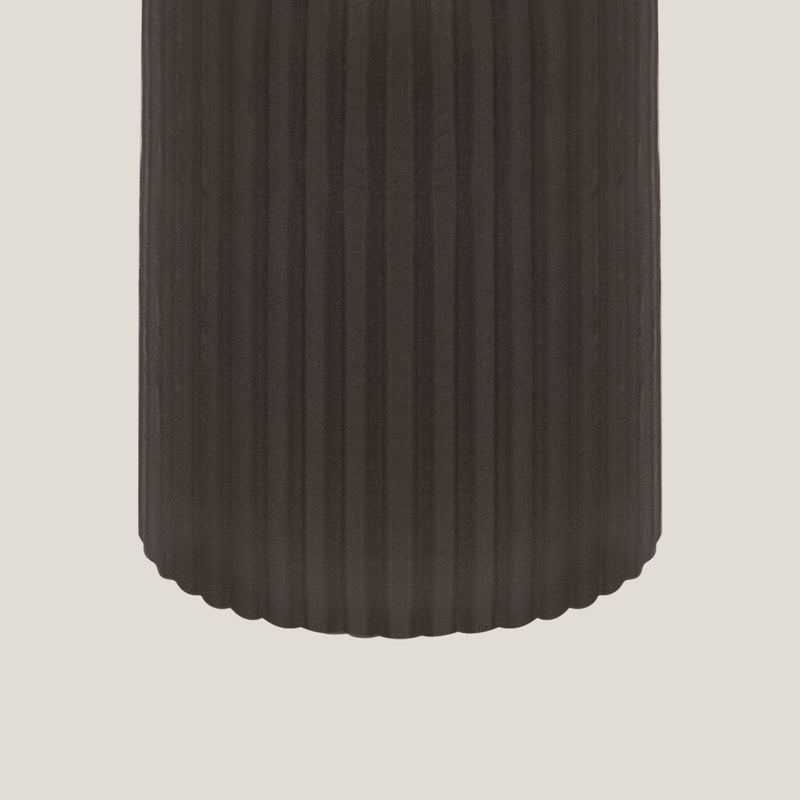 Frankie Beige Ribbed Pillar Candle S