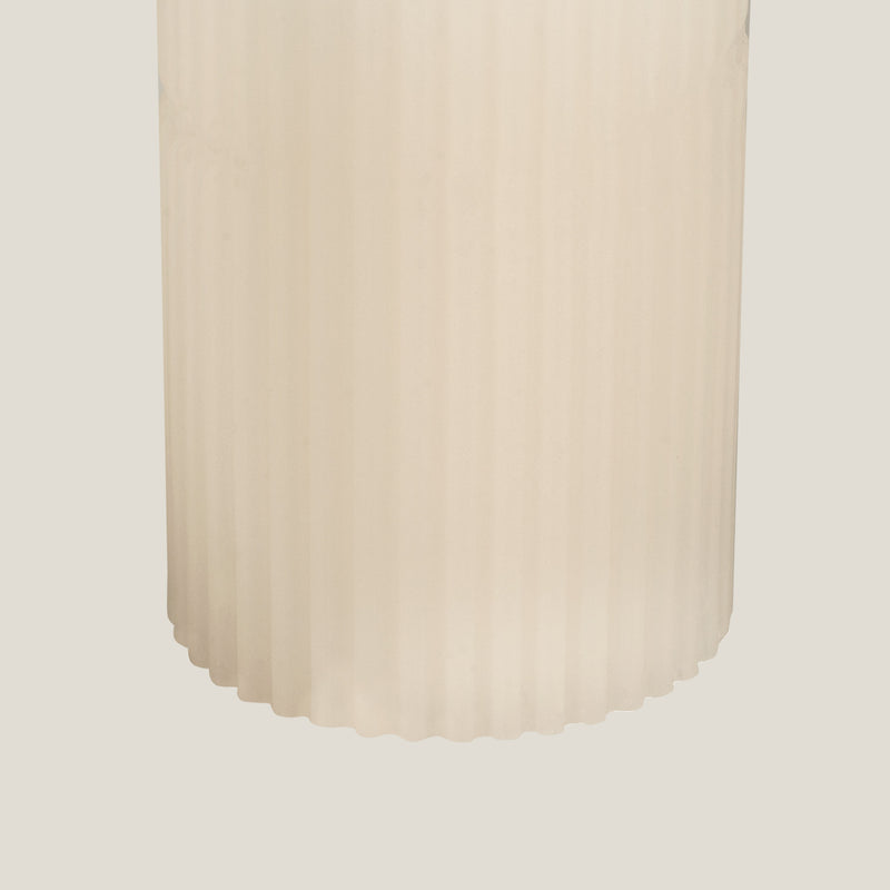 Frankie White Ribbed Pillar Candle
