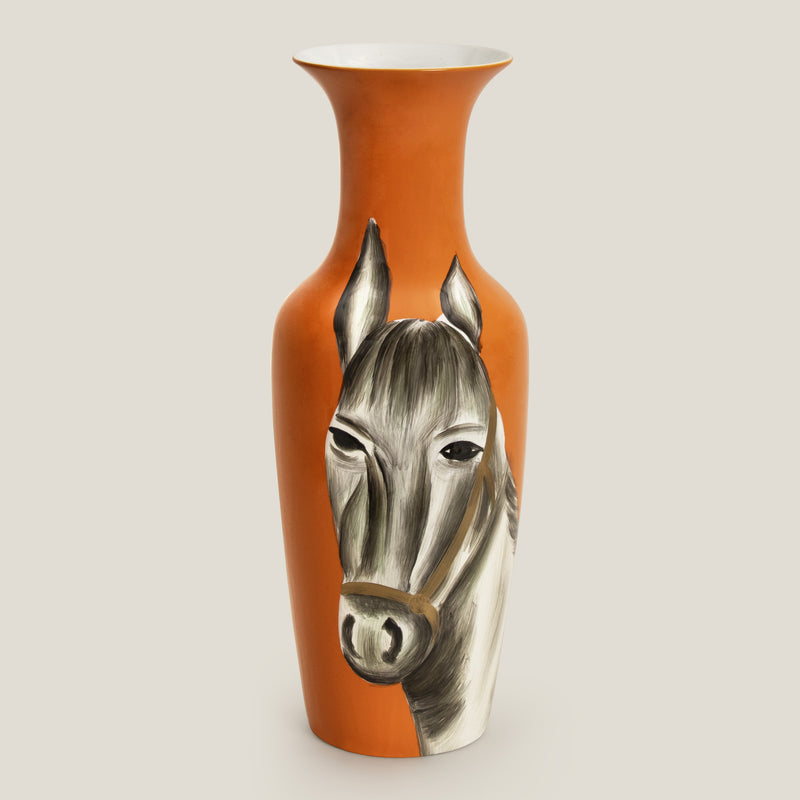 Imperial Orange Stallion Vase
