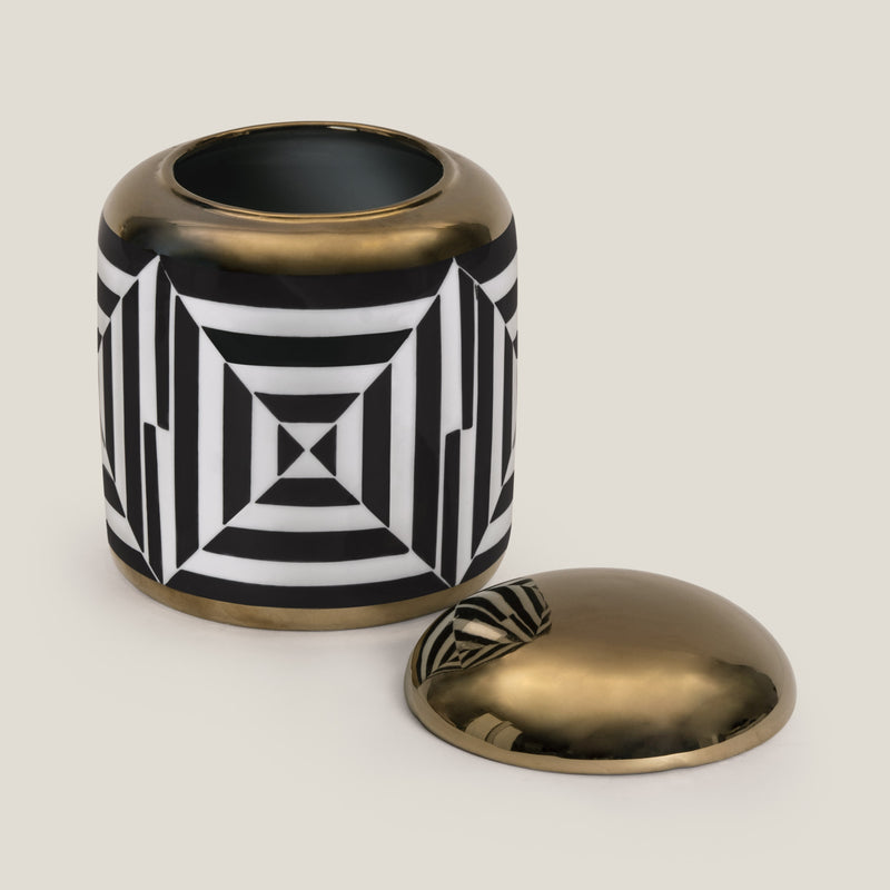 Illusion Black Ceramic Decor Jar