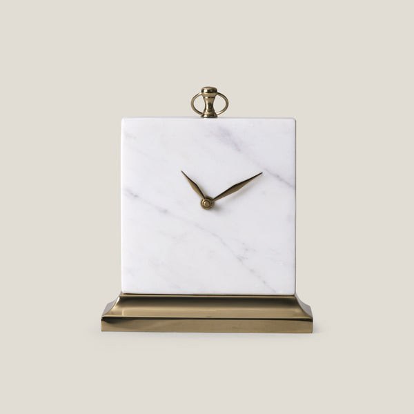 Montrose White & Gold Table Clock