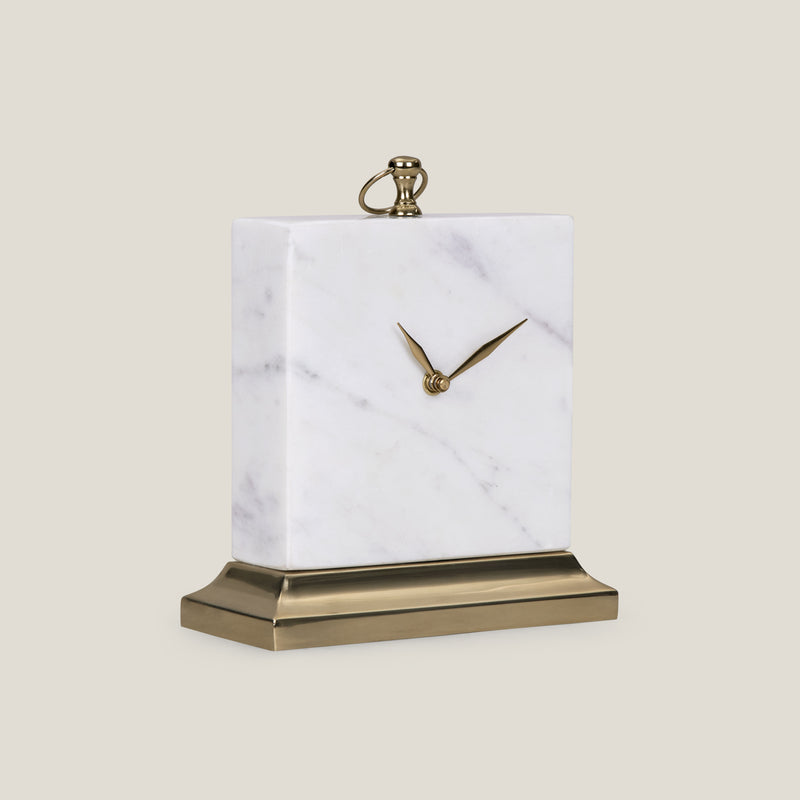 Montrose White & Gold Table Clock