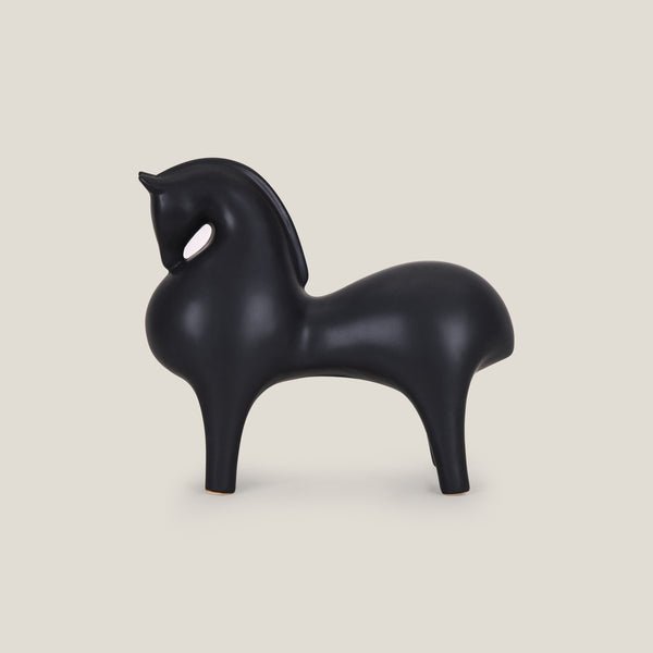 Artisan Black Horse Sculpture