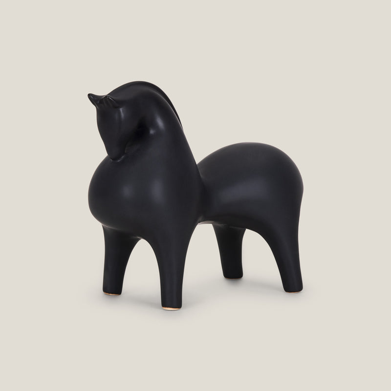 Artisan Black Horse Sculpture