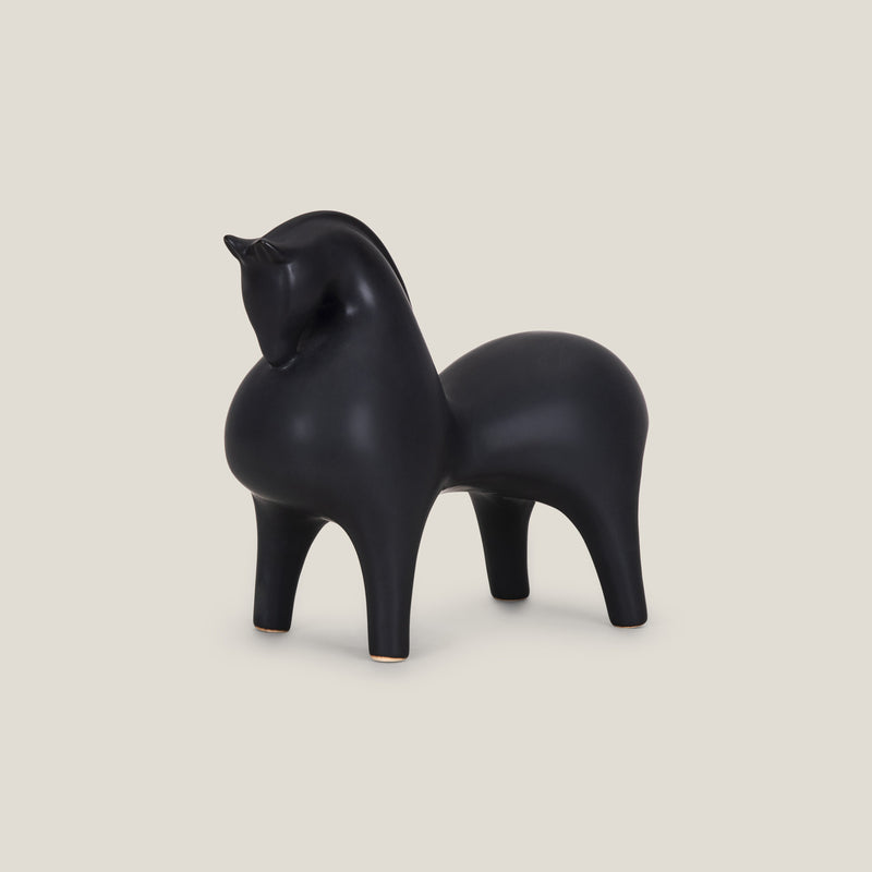 Artisan Black Horse Sculpture