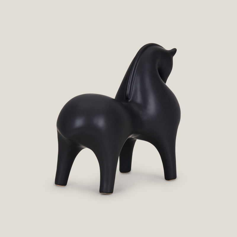 Artisan Black Horse Sculpture