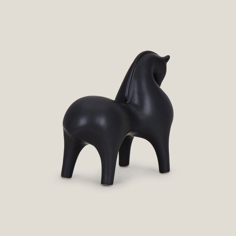 Artisan Black Horse Sculpture