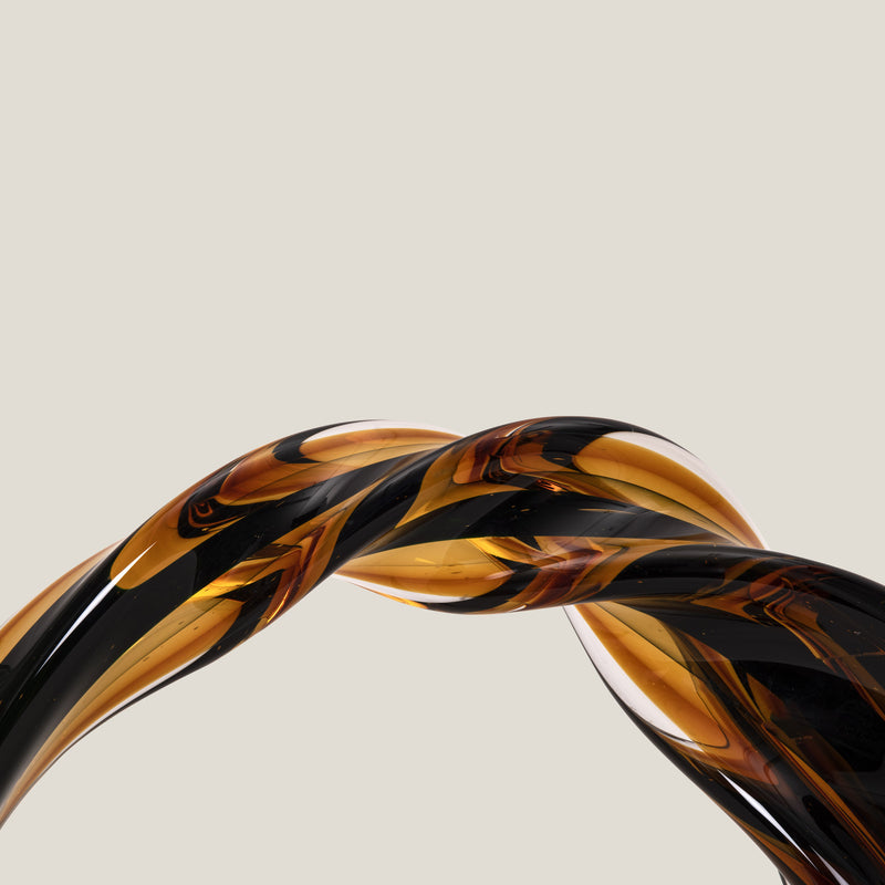Prismatic Amber Crescent Glass Decor