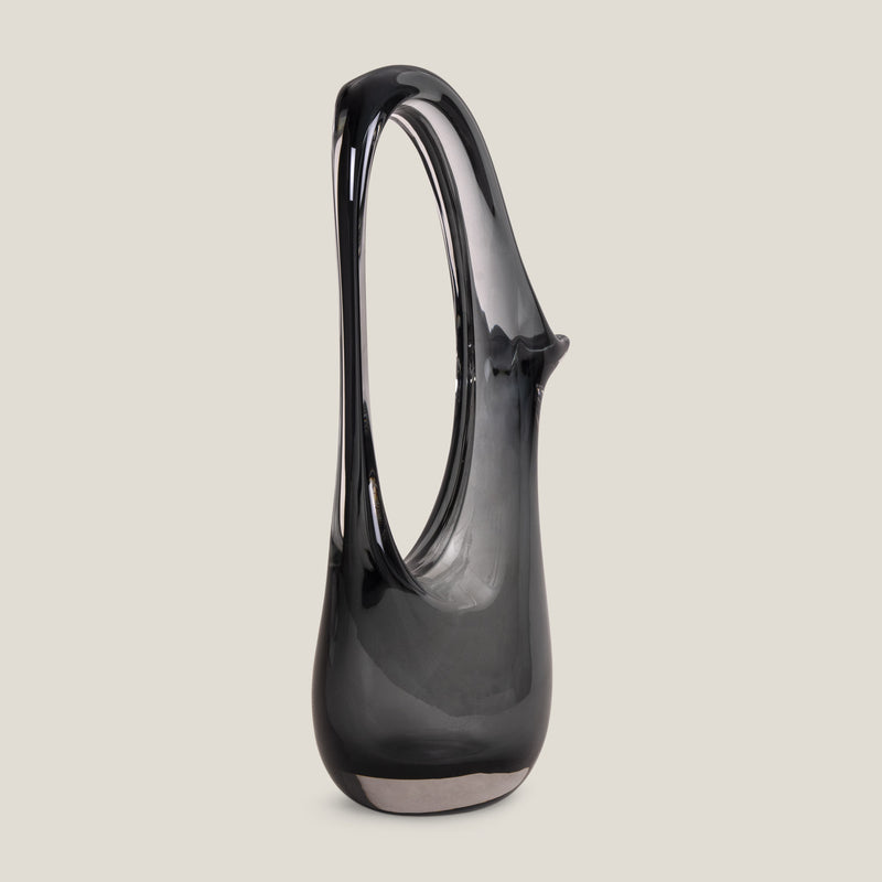 Regal Carafe Grey Glass Vase