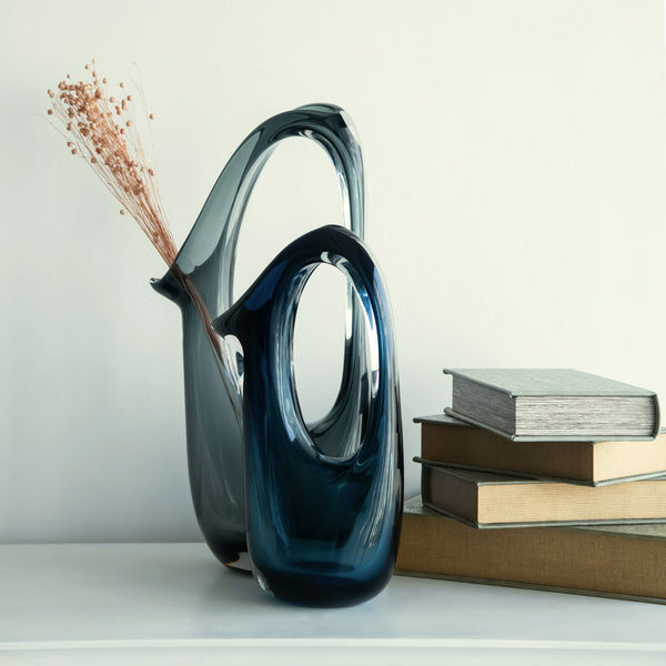 Regal Carafe Grey Glass Vase