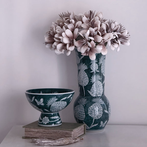 Fiore Green Ceramic Vase