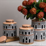 Colosseum Salmon Pink & Black Decor Jar S