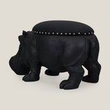 Hippopotamus Black Pouffe