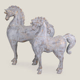 Oriental Grey Horse Sculpture S