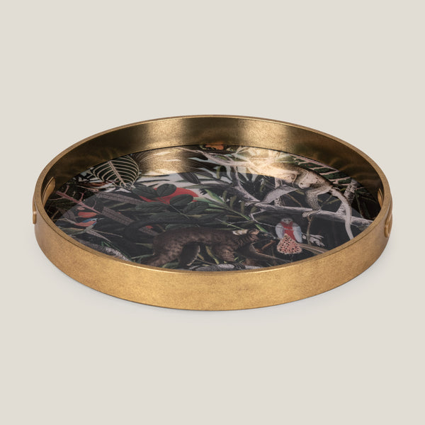 Safari Multicolor Round Serving Tray