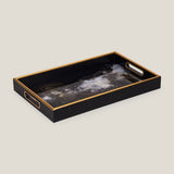 Cosmos Black Rectangle Serving Tray