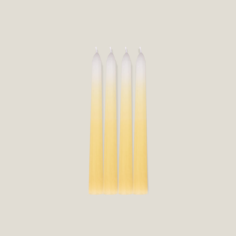 Ombre Yellow Taper Candle Set of 4