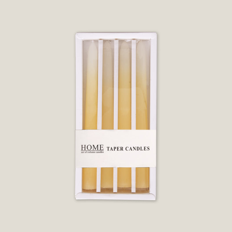 Ombre Yellow Taper Candle Set of 4