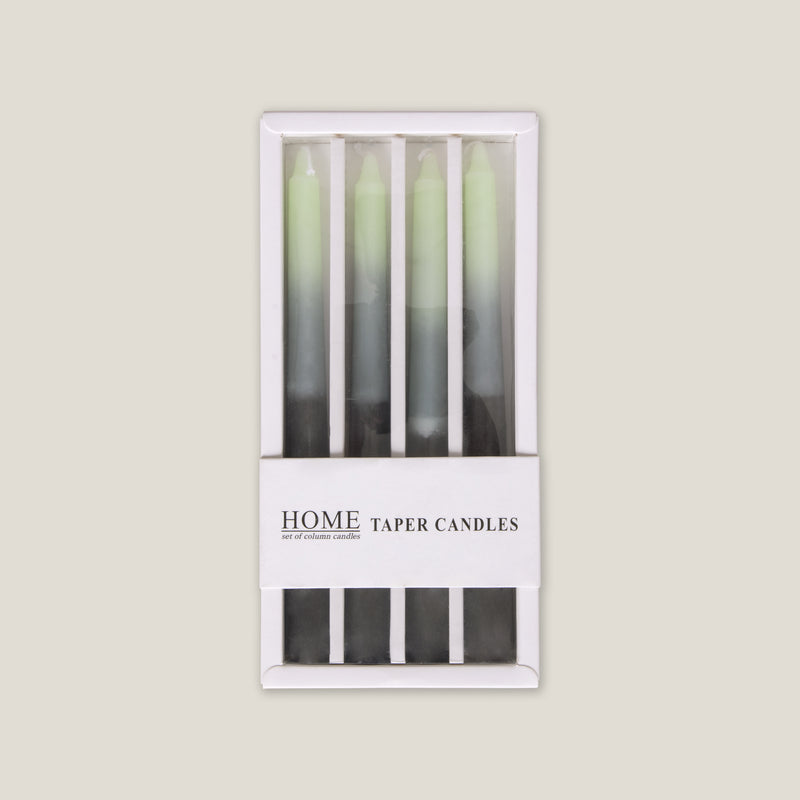 Ombre Green Taper Candle Set of 4