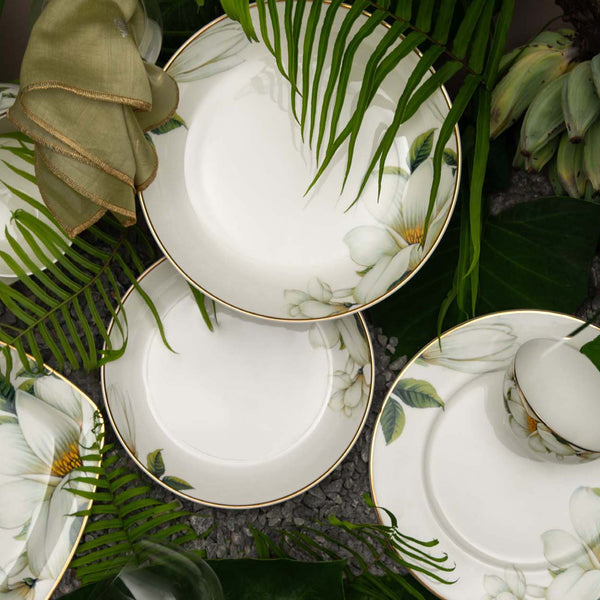 Magnolia White Dinner Set for 6