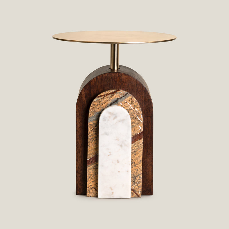 Aiden Brown & Gold Side Table