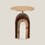 Aiden Brown & Gold Side Table