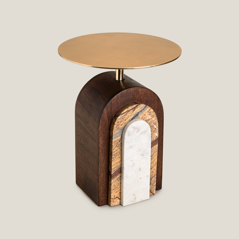 Aiden Brown & Gold Side Table