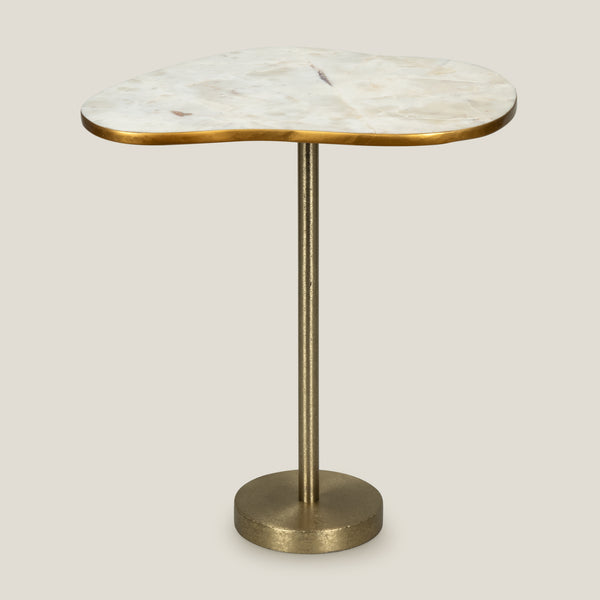 Tulee White & Gold Side Table