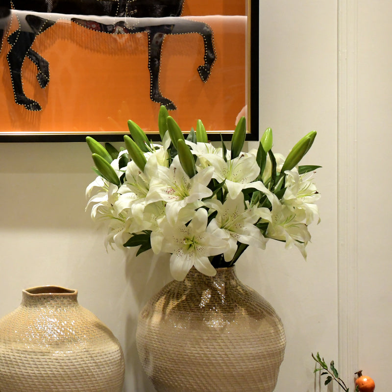 Off White Velvet Lily Flower