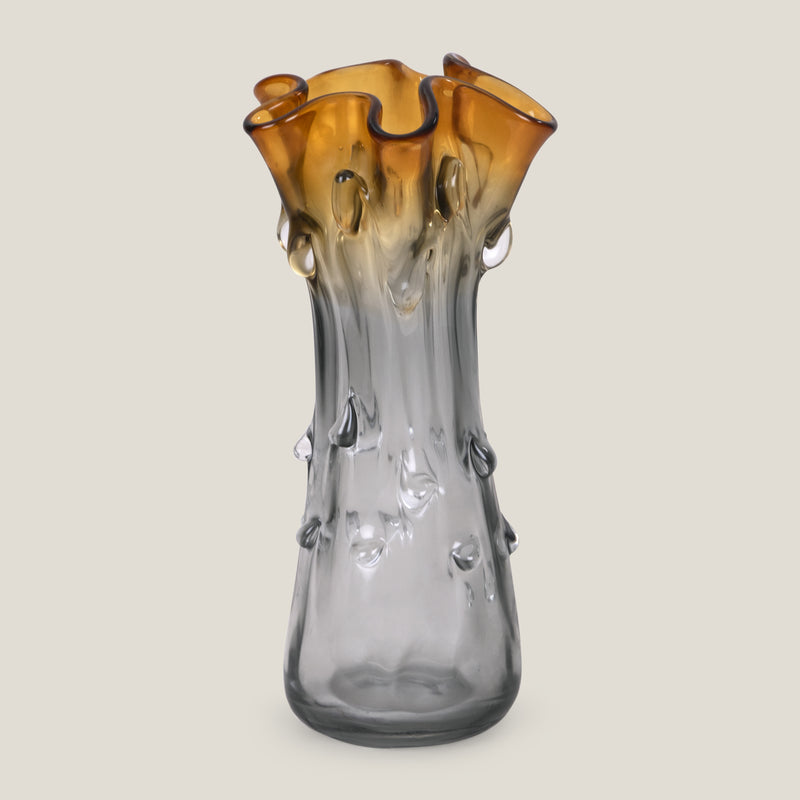 Amber Essence Glass Vase