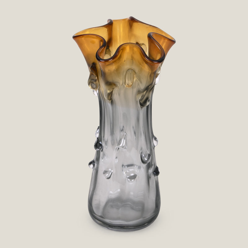 Amber Essence Glass Vase