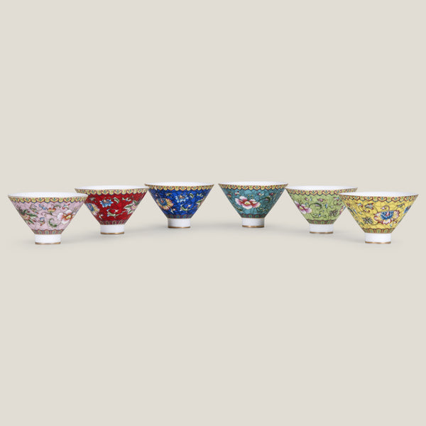 Ming Dynasty Multicolor Cup Set of 6